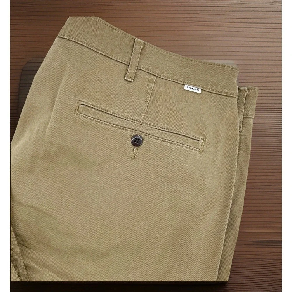 Levi Strauss Chino Pants Mens 42x32 Olive Green Cotton Twill‎ Straight Workwear